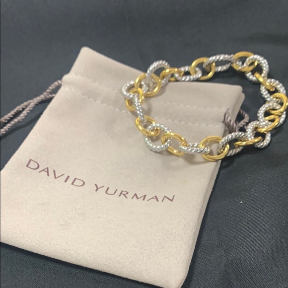 David Yurman Gold and Silver Link Bracelet - Picture 1 of 4